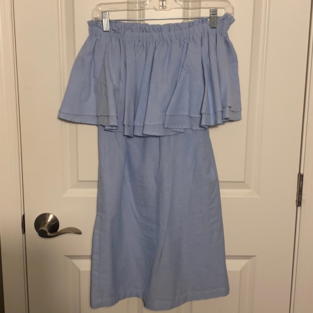 Blue off the shoulders dress, size Medium,